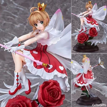 100% Originálne Anime Cardcaptor Sakura KINOMOTO SAKURA Model Hračka Ploche Ornament PVC Model Cartoon Hračka Anime Darček Mieste