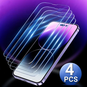 4PCS Tvrdeného Skla pre IPhone 14 Pro Max 13 12 Mini 11 PRO Úplné Pokrytie Screen Protector pre IPhone XS MAX 6 8 7 Plus X XR Sklo