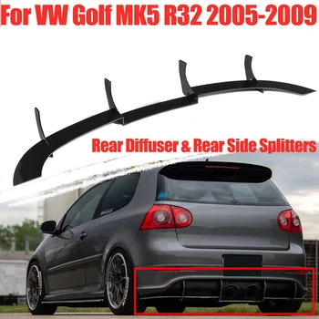 Balíku Auto Zadný Difúzor Lip & Zadná Štiepačky Pre Pre VW Golf MK5 R32 Roky 2005-2009 Zadný Nárazník Pery Spojler, Difúzor Splitter