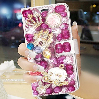 Bling PU Kožené puzdro Pre iPhone 12 13 Pro Max Prípade Magnetické Luxury Diamond Kryt Pre iPhone 12 13 Mini Phone Bag