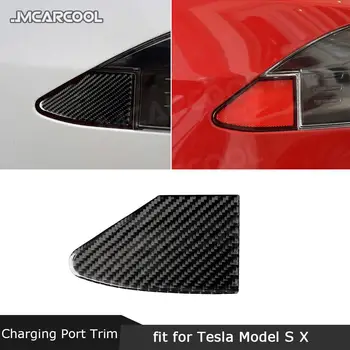 Carbon Fiber Dvere Auta Exteriéru Nabíjací Port Panel Výbava Kryt, Ochranná Nálepka Pre Tesla Model S Modelom X 2015-2019 LHD