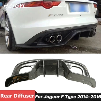 Carbon Fiber Zadný Nárazník Pery Spojler, Difúzor Pre Jaguar F Typ FT Auto Tuning 2014-2016