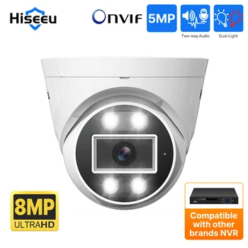 Hiseeu POE 5MP 8MP 4K Zabezpečenia protokolu IP bezpečnostné Kamery H. 265+ Dome CCTV ONVIF 2-Way Audio Záznam Detekcia Tváre Plné Farby Vnútorné
