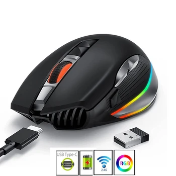Jelly Špirála RGB 2.4 G USB Bezdrôtová Herná Myš s 8 Programovateľných Tlačidiel Nabíjateľná 10000 DPI Myš pre Hráčov, Počítač, Notebook