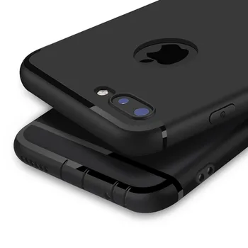 Luxusné Späť Matný Mäkký Silikónový obal pre iPhone 6s Prípadoch 6 6s Plus 5 5 6 Candy Plný Kryt Pre iPhone 7 8 X Prípade Plus Telefón Prípadoch