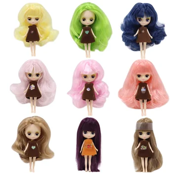 Mini Blyth nahé bábika 10 CM viac farbu vlasov s náhodným šaty s/bez rany normálnej telesnej DIY módne hračky