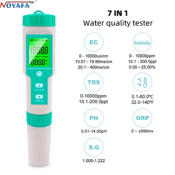 NOYAFA 7 v 1 PH/TDS/ES/ORP/Salinita /S. G/Teplota meradla, Tester Kvality Vody na Pitnú Vodu, Akváriá poľnohospodárskej pôdy PH Meter