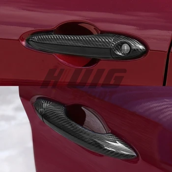 Pre Alfa Romeo Giulia 952 Stelvio 949 2017 2018 Reálne Uhlíkových Vlákien Auto Exteriérové Dvere Chyť Rukoväť Kryt Výbava Nálepky Styling