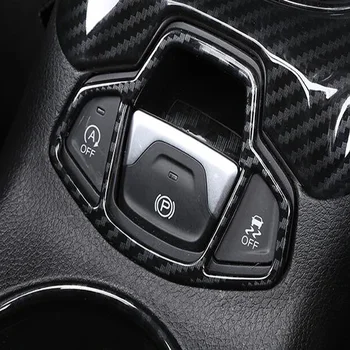 Pre Jeep Compass 2017-2021 Uhlíkových vlákien ABS Elektronickej ručnej brzdy Parkovanie Tlačidlo Krytu Výbava Auta Styling Príslušenstvo