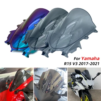REALZION Motocykel čelné Sklo Čelné sklo Deflektor Obrazovky Štít Double Bubble Pre Yamaha YZF R15 YZFR15 YZF-R15 V3 2017-2021