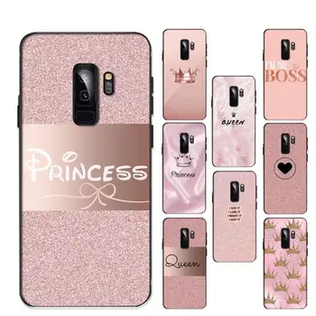 Rose Gold Ružová Princezná, Kráľovná Telefón puzdro pre Samsung S20 lite S21 S10 S9 plus pre Redmi Note8 9pro pre Huawei Y6 kryt