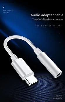 Typ-C 3,5 mm Slúchadlový Kábel Adaptér Typu C, USB-C Mužov a 3,5 mm Analógový audio AUX Audio Jack Samica Pre typ-C Xiao huawei