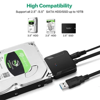 USB 3.0 Na SATA 3 Kábel Sata Do USB Adaptér Previesť Káble Podporu pre 2.5/3.5 Palcový Externé SSD HDD Adaptér Pevný Disk