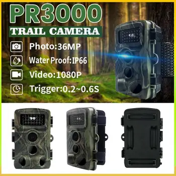 Voľne žijúce Poľovnícke Kamery 940NM Neviditeľné Infračervené Nočné Videnie Pohybu Aktivuje Trail Cam 36MP 1080P Zvierat Pozorovanie DV PR3000