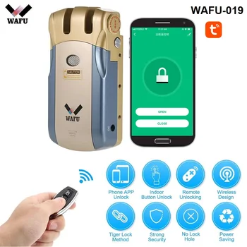 Wafu 019 Diaľkové ovládanie Dverí Zamky Bezdrôtový wifi Smart Lock Elektronické Keyless Dvere Neviditeľné Zablokovať Telefón Ovládanie Zámkov
