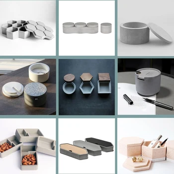Úložný box silikónové formy cementu, sadry šperky box formy nádrž formy viacerých geometrické okno silikónové formy