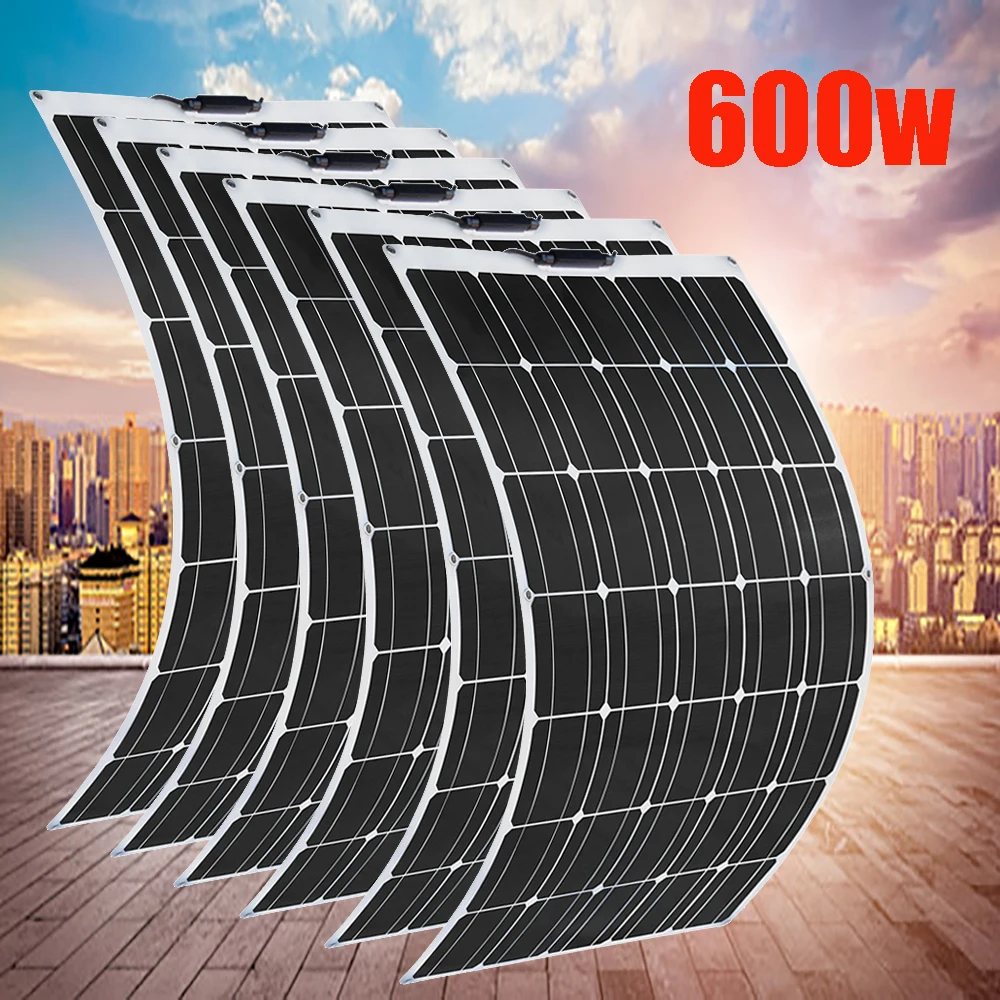 600w 500w 400w 300w 200w 100w solárny panel 12v 24v batéria, nabíjačka, flexibilné monokryštalické solárnych domov pre auto, loď RV
