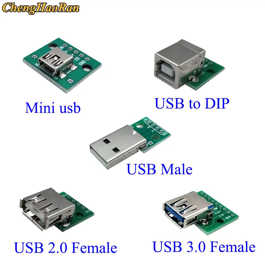 ChengHaoRan Mini Micro USB na DIP Adaptér PCB Skúšobnej Doske USB 2.0 3.0 3.1/Typ-C/HDMI Žena Muž Konektor Zásuvka