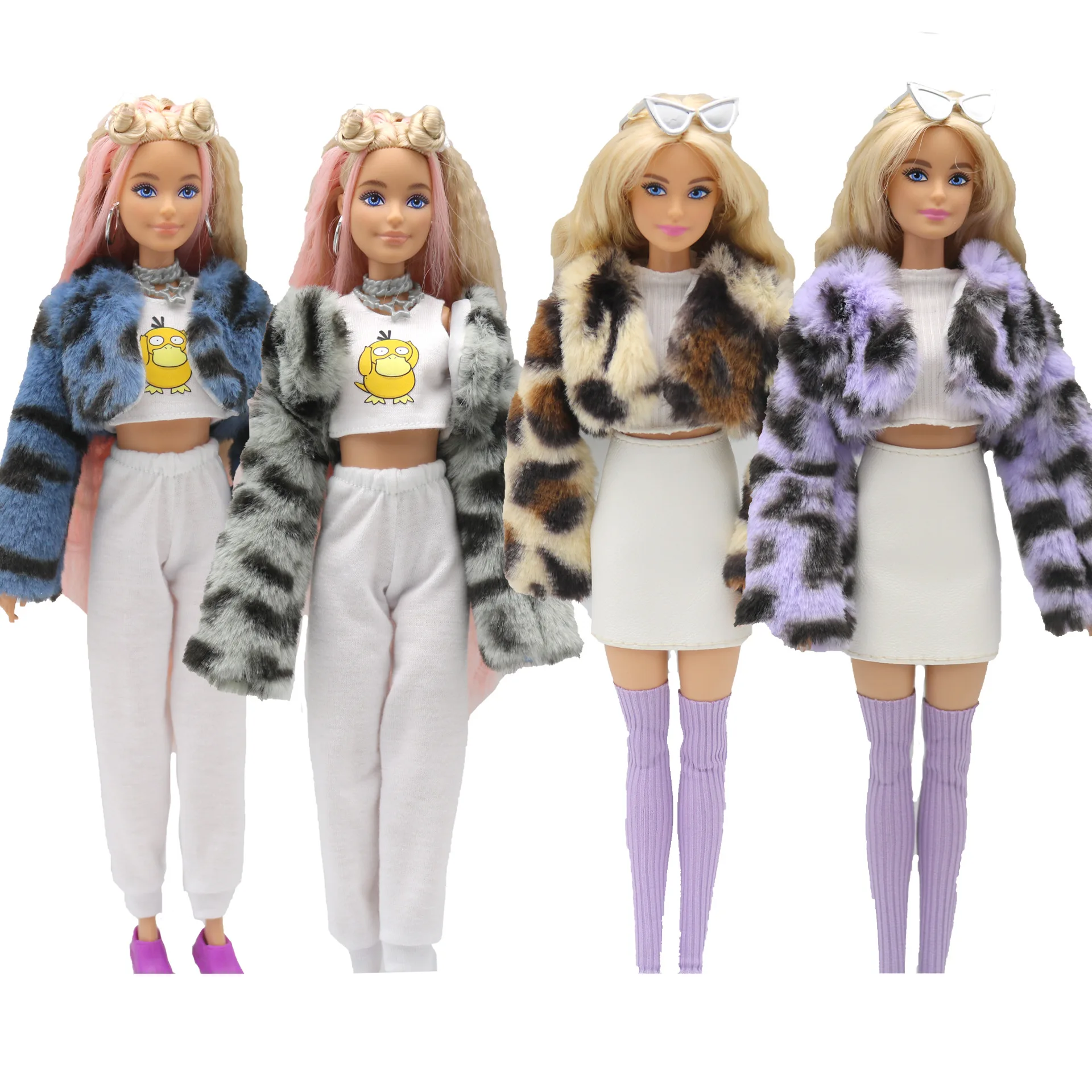 Krátke Zimné Leopard kabát Pre Barbie Oblečenie 1/6 Bábika príslušenstvo jednotné Oblečenie módy originálne Oblečenie kostým dievča, darček