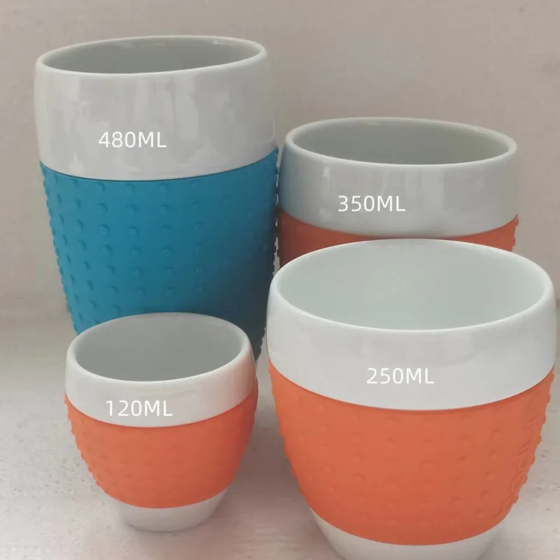 120ML -480ML Keramické poháre kreatívne šálky kávy a roztomilý hrnčeky s kremíka rukáv