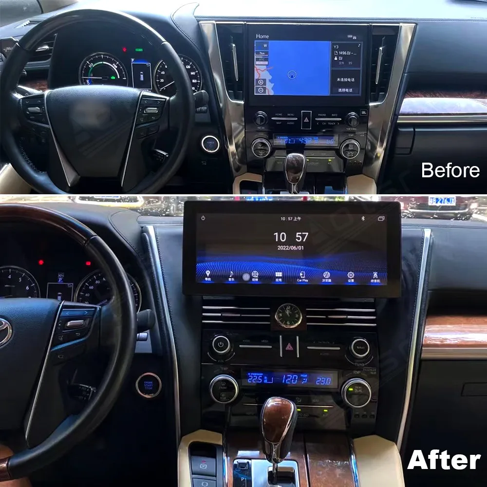 Multimediálny Prehrávač, Android autorádia Pre Toyota MPV Alphard Vellfire Lexus LM 2015-2021 Stereo Postavený V Carplay GPS Navigácie