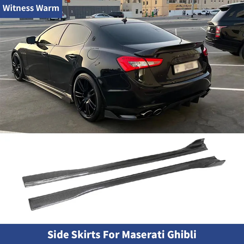 Carbon Fiber / FRP Strane Sukne, Zástery Pery pre Maserati Ghibli 2014-2018 Auto Strane Sukne Rozšírenia Telo Súpravy