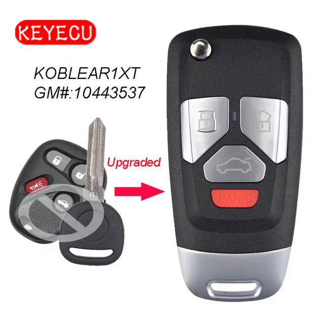 Keyecu Inovované Flip Diaľkové Auto príveskom pre Buick Chevrolet GMC 315MHz ID46 Čip FCC ID: KOBLEAR1XT / P/N: 10443537
