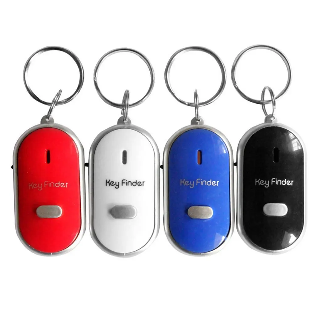 Mini Pískať Proti Strate KeyFinder Alarm Peňaženky Pet Tracker Smart Blikajúce Pípanie Vzdialený Hľadáčik Keychain Tracer Key Finder + LED 2
