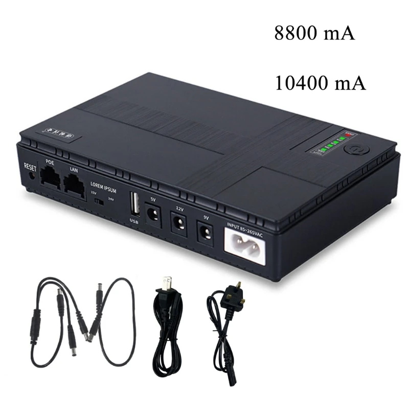 8800/10400mAh Mini UPS 5V 9V 12V záložných zdrojov Napájania Zálohovanie US/UK Konektor Pre Wifi Kamera Router, Modem Domov Núdzové Použitie