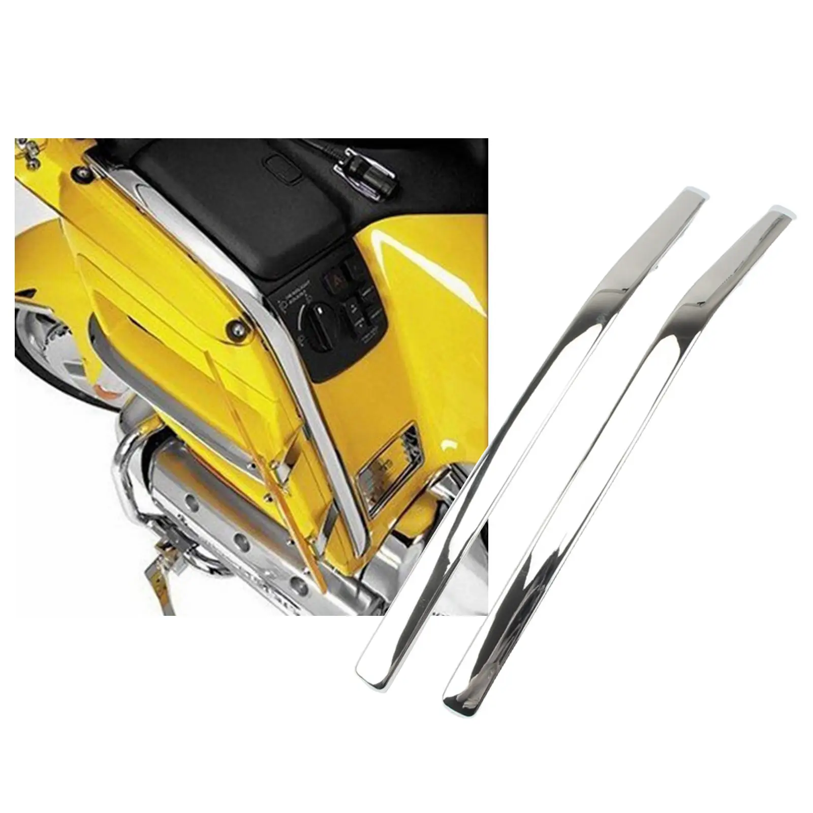 2x Motorkách Kapotáže Luk Tvarované Chrome Strake vhodné pre Honda GL1800 GoldWing 2001-2011 Dekorácie Časti, Jednoduchá Inštalácia