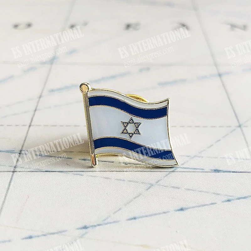 Izrael Národnej Vlajky Crystal Epoxidové Kovové Smalt Odznak Brošňa Zber Upomienkové Darčeky Preklopke Kolíky Príslušenstvo Size1.6*1.9 cm