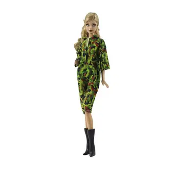 1/6 BJD domček pre bábiky Príslušenstvo Zelenú Vojenskú Uniformu Army Oblečenie Kombinézach Pre Bábiky Barbie Oblečenie Multicam Kamufláž Oblečenie