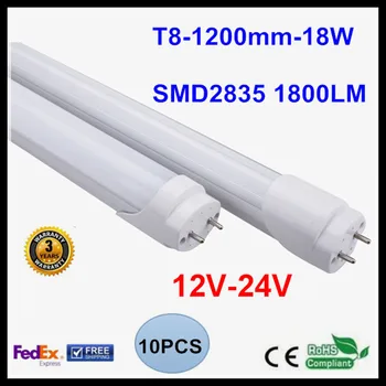 12V 24V T8 1,2 M 4 FT LED Tube Light 18W LED Žiarovka Svetla 2835SMD Osvetlenie Studená Biela/Teplá Biela LED Žiarivka