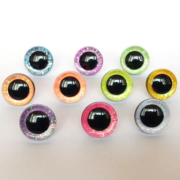 14-25 mm Nových Bezpečnosť Hračiek 3D Oči Doll Eyes + Jelly Farebné Textílie + Podložka Pre Diy Oblečenie pre Bábiku