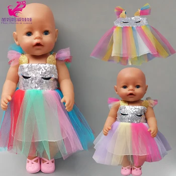 17 Palcové Baby Doll Balet Čipky Šaty 18-Palcové Bábika Šaty Bábiky Oblečenie