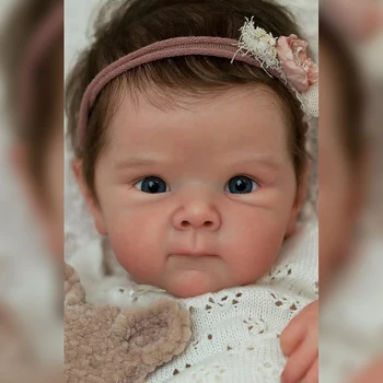 19 palcový Dizajnér Ručné Maľovanie Už Kit Reborn Baby Doll Bettie s Ručne Korene Vlasov Realisticky Soft Touch S COA