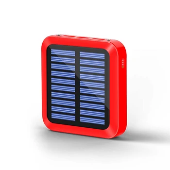 2,0 A 5v 10000mAh Solar Power Bank Mini Prenosná Externá Batéria Pre Telefón Nabíjačku 3 USB 80* 80* 28 mm Čierna Biela Červená