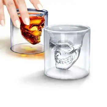 2022 Nové Skullhead Rum Tequila Shot Glass Zábavné Strán, Víno, Pivo, Pohár Pitnej Bar Transparentné Sklo