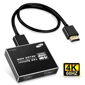 4K kompatibilný s HDMI 2.0 Splitter 1x2 4K/60Hz 4K X 2K HDR 1 DO 2 Z kompatibilný s HDMI Splitter HDCP 2.2 na PS4 Pro Apple TV BOX