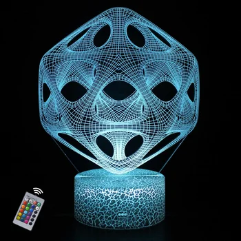 Abstrakt Kruh, Špirála 3D Bulbing Nočné Svetlo Magic Tvar Ilúzie, 7 Farieb Zmeniť Izba Dekor Lampa Narodeniny, Vianoce Gitfs