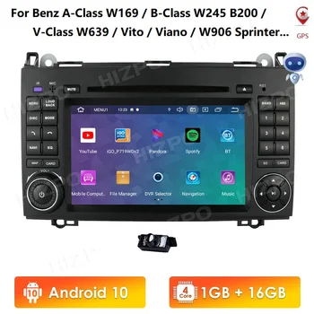 Android 10 IPS Quad Core 1 G 16 G Multimediálne pre Mercedes Benz W169 W245 Vito Viano W639 Sprinter W906 DVD, RDS SWC DVR OBD2 4GWIFI 0