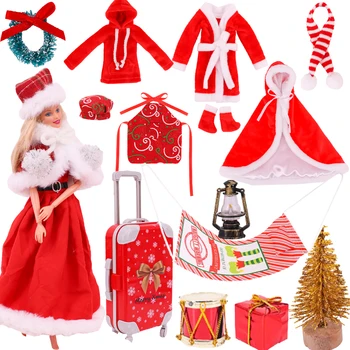 Barbies Oblečenie Bábiky Ornament Šaty, Príslušenstvo,10 Položiek Santa Claus Nastaviť Pre 11.8 palec,Elf Doll Oblečenie ,Dievča Vianočný Darček