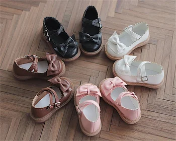 BJD topánky sú vhodné pre 1/3 1/4 1/6 BJD bábika dievča topánky dvojité tlačidlo luk 4 farebné malé topánky BJD príslušenstvo