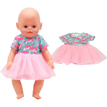 Bábika Oblečenie vhodné pre 17 18Inches Dollls Nové Baby Born Oblečenie 43 cm Módne Farby Šaty Sada Príslušenstva DIY Dieťa Darček k Narodeninám