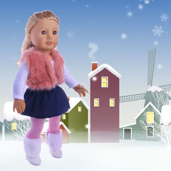Bábika Zimné trendy Sveter Pre 18-Palcové American Doll&43 Cm ReBorn Baby Doll Dievča ,Naša Generácia Dievča je Hračka,Vianočný darček