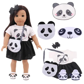Bábiky Oblečenie Panda Taška cez Rameno Topánky, Sukne Vyhovovali Fit 18-Palcové Americký&43 Cm Baby New Born Bábiku Generácie Vianočné Dievča je Hračka