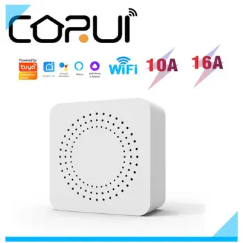 CORUI 10/16A Mini WiFi Tuya Smart Switch 2 Spôsob Kontroly Prepínač Bezdrôtovej komunikácie Istič Inteligentný Život S Alexa Domovská stránka Google Yandex Alice
