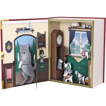 DIY domček pre bábiky Casa Skladacia Kniha Kniha Model Bábiky Domy 3D animovaný Domov Puzzle Montáž Hračka pre Deti, Vianočné Darčeky