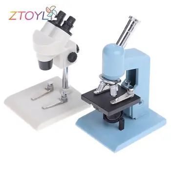 Doll House Mikroskopom Micro Miniatúrny Mikroskop Zariadenia Model Laboratórne Scény Dekor Hračka Doplnky, Dekorácie 0