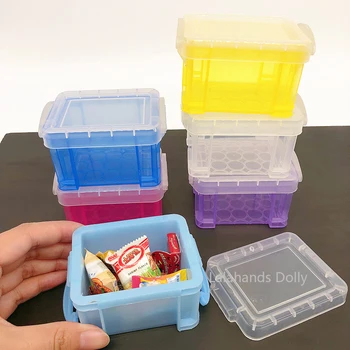 Doll House Mini Square Úložný Box Tvorivé Candy Box Miniatúrne Potravín Hrať Model Príslušenstvo
